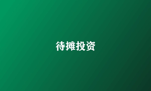 待摊投资