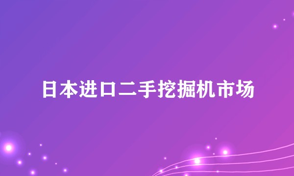 日本进口二手挖掘机市场