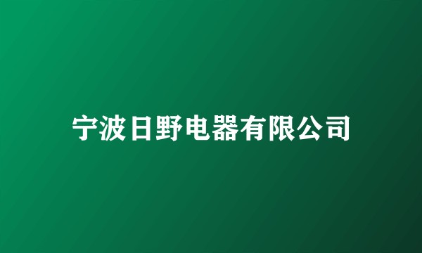宁波日野电器有限公司