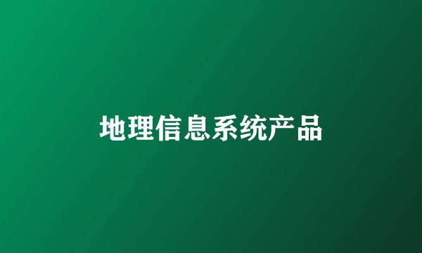 地理信息系统产品