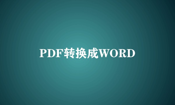 PDF转换成WORD