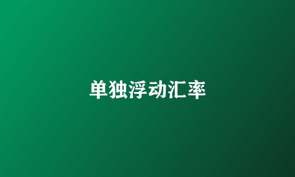 单独浮动汇率