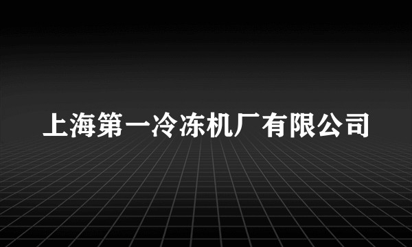 上海第一冷冻机厂有限公司