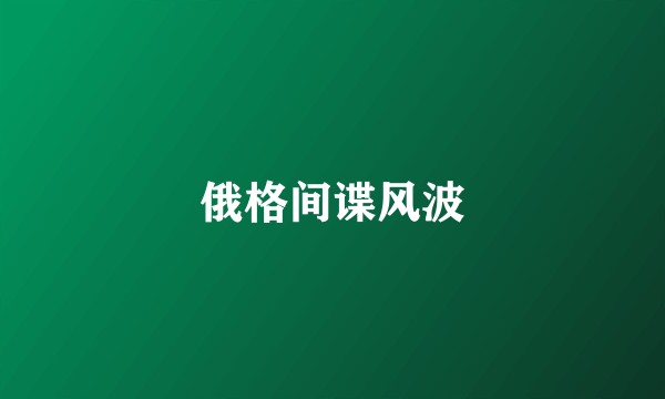 俄格间谍风波