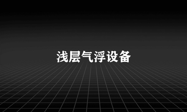 浅层气浮设备