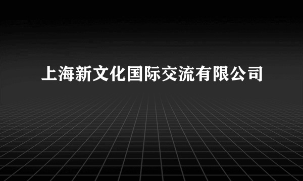 上海新文化国际交流有限公司