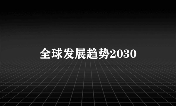 全球发展趋势2030