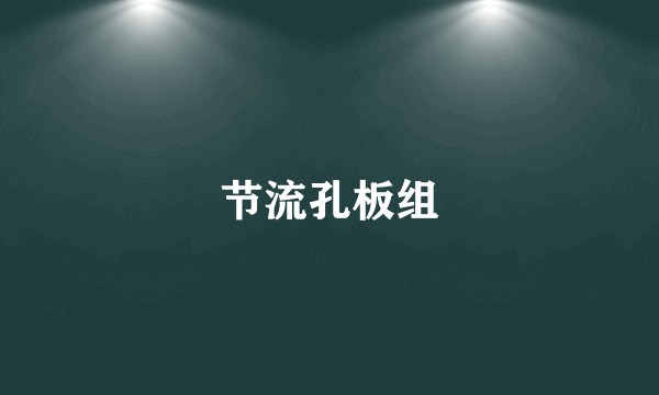节流孔板组