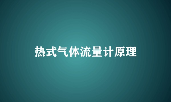 热式气体流量计原理