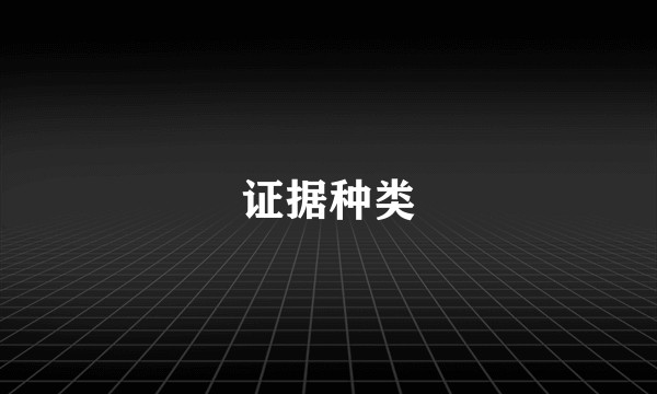 证据种类