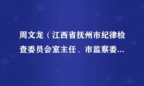周文龙(江西省抚州市纪律检查委员会室主任、市监察委员会委员)