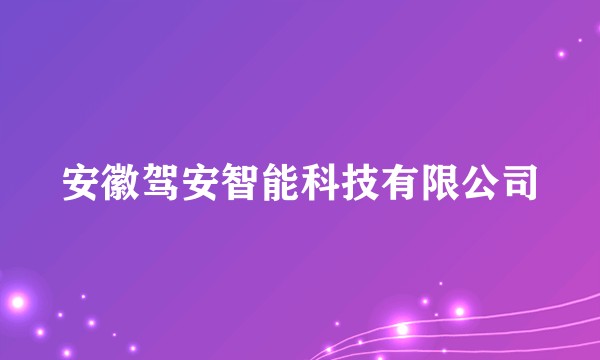 安徽驾安智能科技有限公司