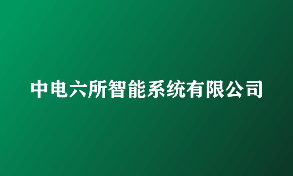 中电六所智能系统有限公司
