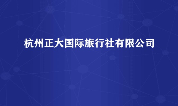 杭州正大国际旅行社有限公司