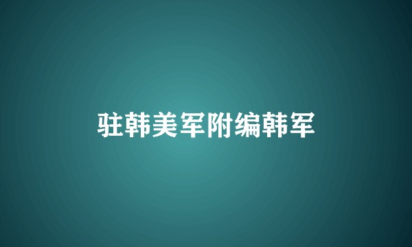 驻韩美军附编韩军