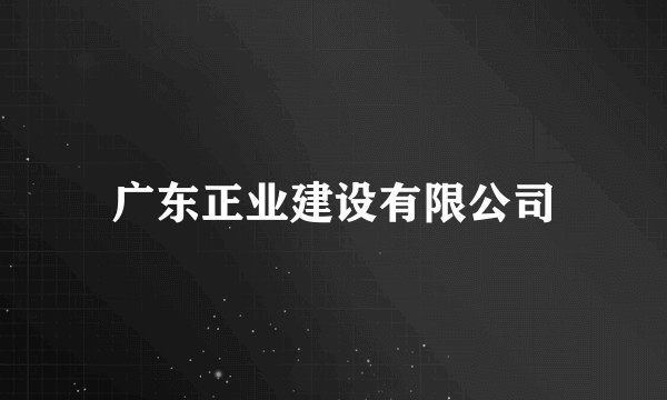 广东正业建设有限公司