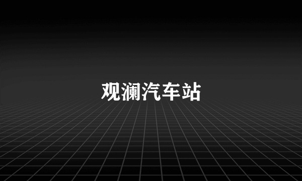 观澜汽车站