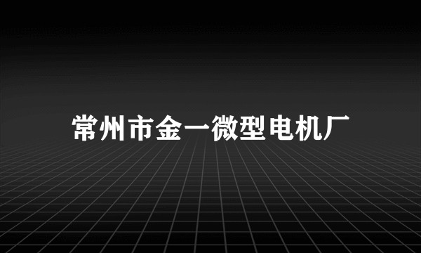 常州市金一微型电机厂