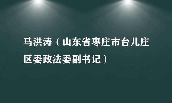 马洪涛(山东省枣庄市台儿庄区委政法委副书记)