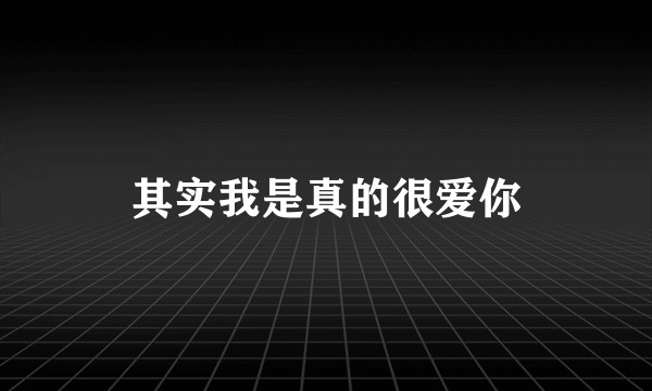 其实我是真的很爱你