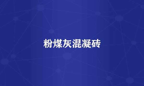 粉煤灰混凝砖
