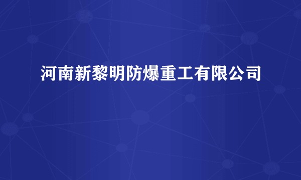 河南新黎明防爆重工有限公司