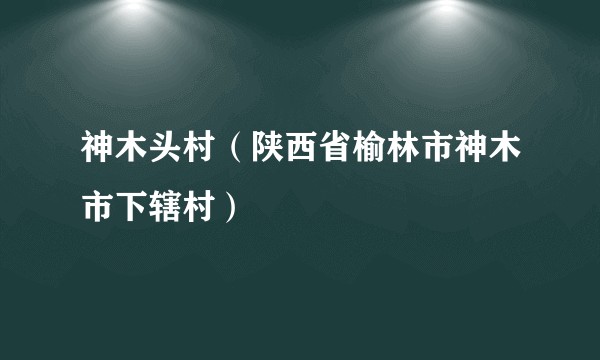 神木头村（陕西省榆林市神木市下辖村）