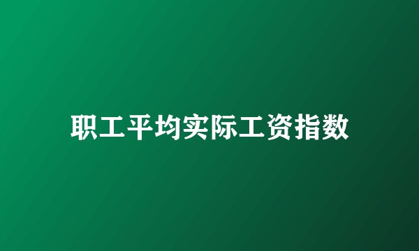 职工平均实际工资指数