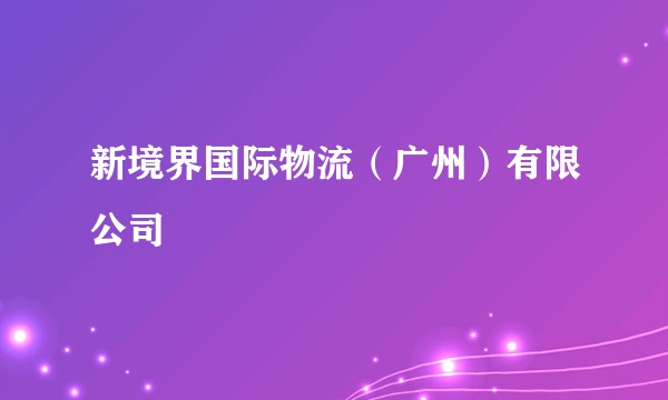 新境界国际物流(广州)有限公司