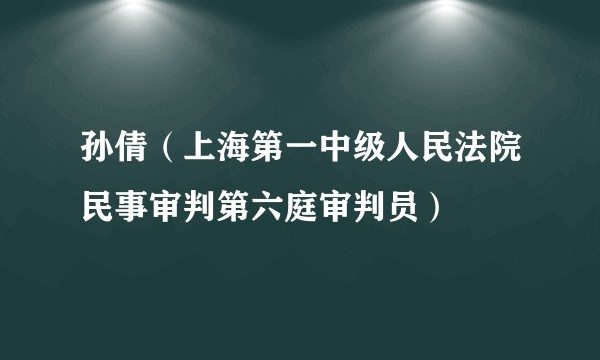 孙倩(上海第一中级人民法院民事审判第六庭审判员)