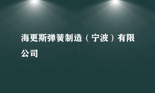 海更斯弹簧制造(宁波)有限公司