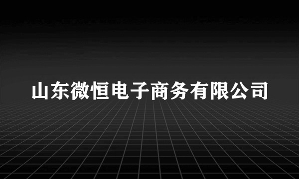 山东微恒电子商务有限公司