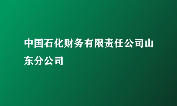 中国石化财务有限责任公司山东分公司