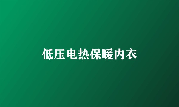 低压电热保暖内衣