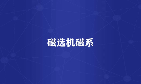 磁选机磁系