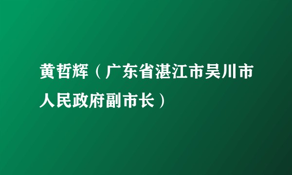 黄哲辉(广东省湛江市吴川市人民政府副市长)