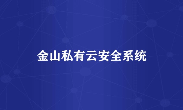 金山私有云安全系统