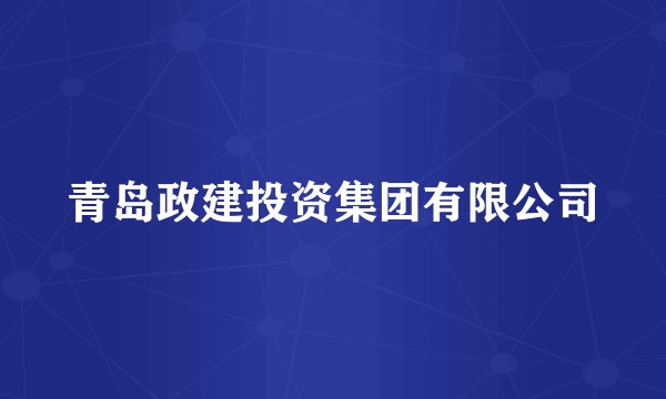 青岛政建投资集团有限公司