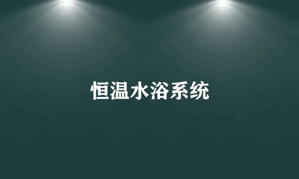 恒温水浴系统
