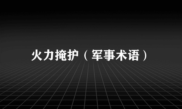 火力掩护（军事术语）