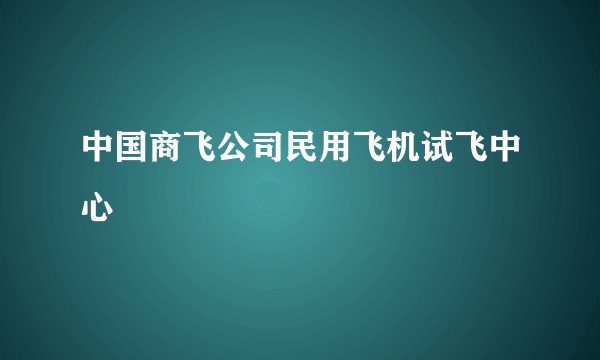 中国商飞公司民用飞机试飞中心