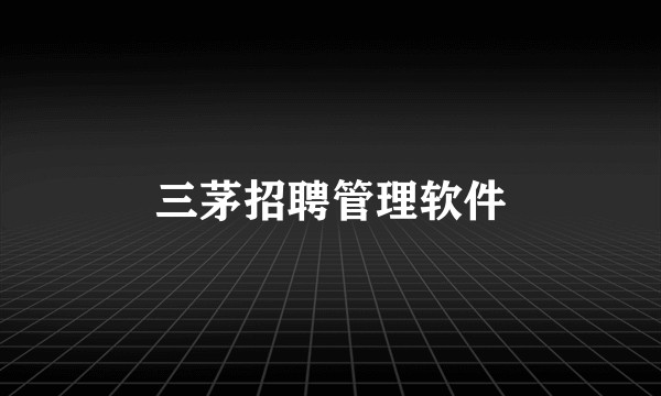 三茅招聘管理软件