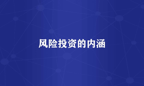 风险投资的内涵