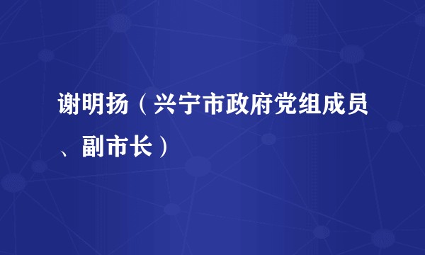 谢明扬（兴宁市政府党组成员、副市长）