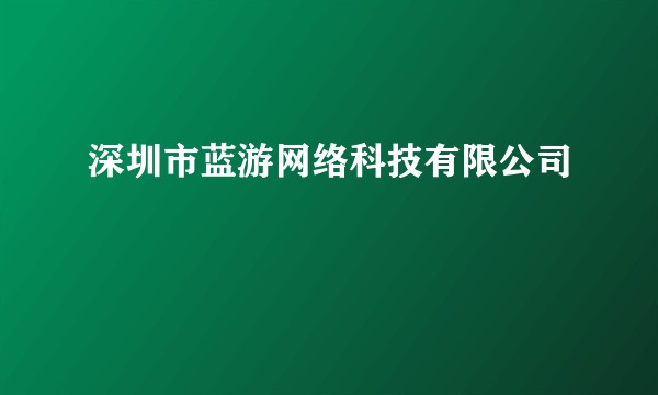 深圳市蓝游网络科技有限公司