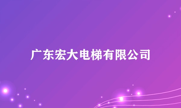 广东宏大电梯有限公司