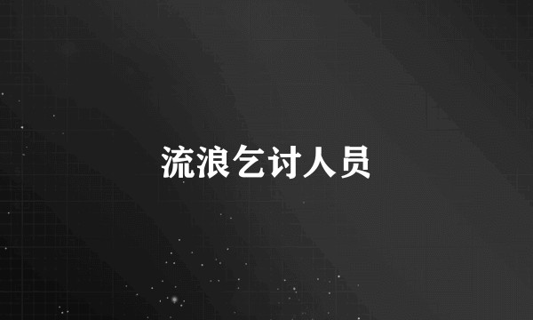 流浪乞讨人员