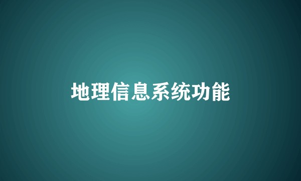 地理信息系统功能