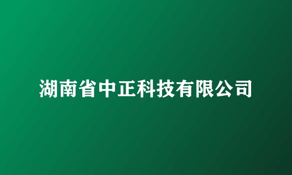 湖南省中正科技有限公司