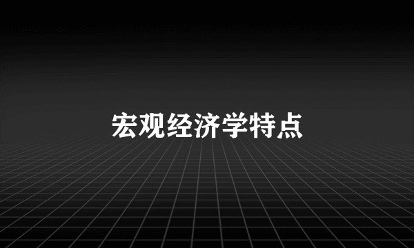 宏观经济学特点